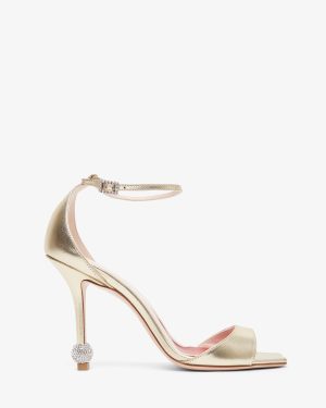 Vivier Marlene 100 embellished gold sandals