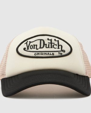 Von Dutch Trucker Tampa Cap in White & Black, Size: OSFM