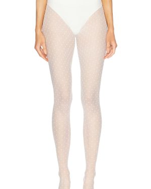 WARDROBE.NYC Polka Dot Tights in White - White. Size L (also in M, S, XL, XS, XXS).