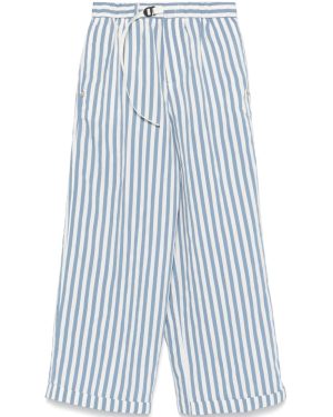 WHITE SAND Striped Wide-Leg Trousers