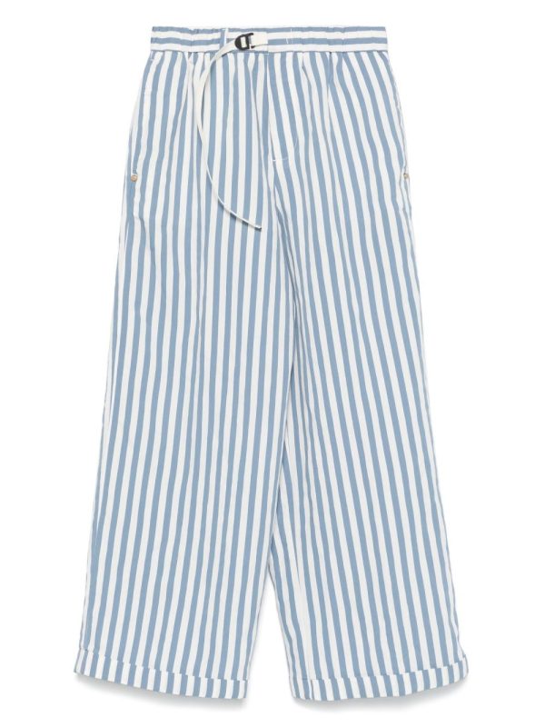 WHITE SAND Striped Wide-Leg Trousers