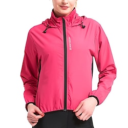 WOSAWE Women's Cycling Jacket Windbreaker Cycling Jersey High Visibility Windproof Rain Waterproof Breathable Bike Jacket Tracksuit Mountain Bike MTB Road Bike Cycling City Bike Cycling Black Pink