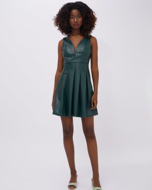 WalG Deep V Midi Skater Dress