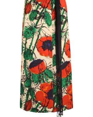 Wales Bonner Antille Satin Midi Wrap Skirt - Red - 40 (UK8 / S)