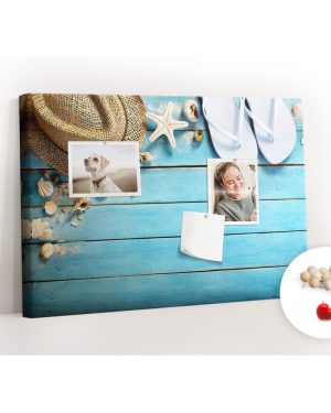 Wall Mounted bulletin board print decorative wall pin board for wall home office corkboard Hat and flip-flops