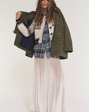 We The Free Denim Barn Coat Jacket at Free People in Deep Green, Size: XS