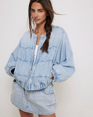 We The Free Layla Denim Jacket at Free People in Sunbeam, Size: XS