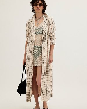 We The Free Monique Denim Duster Jacket at Free People in Tiny Dot, Size: XS