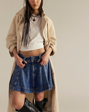 We The Free Wonderland Denim Skirt at Free People in Canyon Land, Size: 25