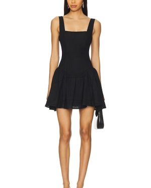 WeWoreWhat Corset Peplum Mini Dress in Black. Size 00, 2, 4, 6, 8.