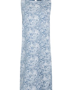 Weird Fish Adenea Organic Cotton Jersey Shift Dress Blue Mirage Size 10