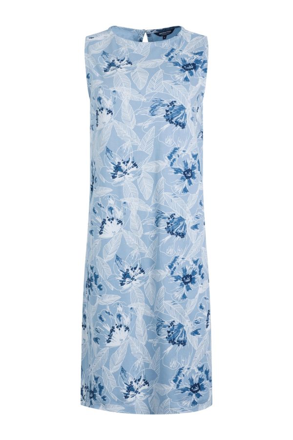 Weird Fish Adenea Organic Cotton Jersey Shift Dress Pale Denim Size 10