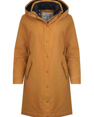 Weird Fish Kenzie Recycled Waterproof Coat Mustard Size 10