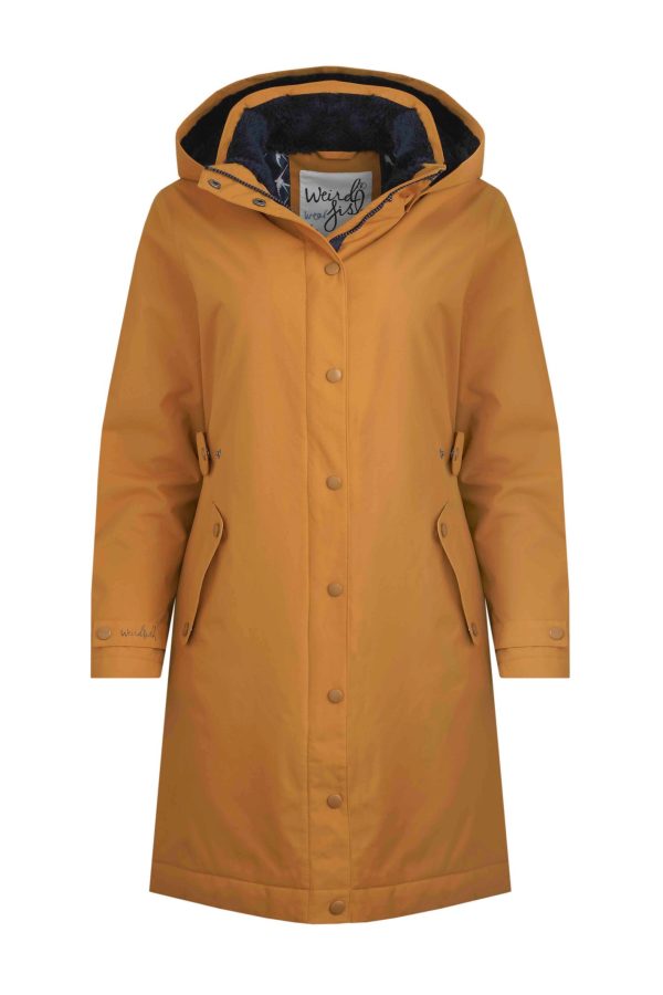 Weird Fish Kenzie Recycled Waterproof Coat Mustard Size 10