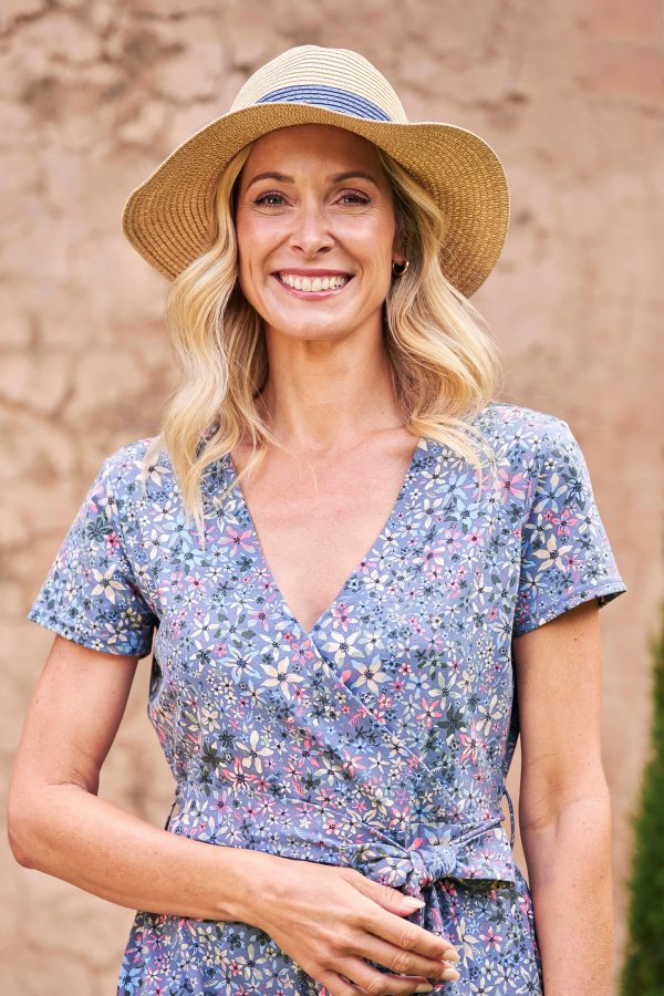 Whitby Womens Colourblock Fedora Hat - Beige