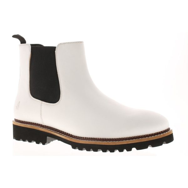 (White, 4 (Adults')) Hush Puppies Womens Boots Chelsea Gwyneth Leather Memory Foam Slip On white UK S