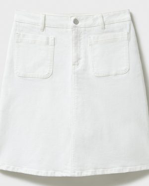 White Analee Denim Mini Skirt