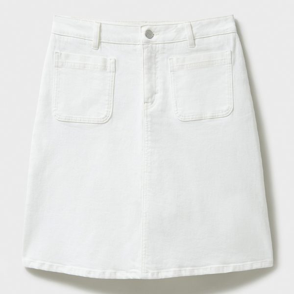 White Analee Denim Mini Skirt