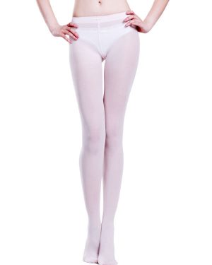 White Ballerina Velvet Ballet Stockings for Women