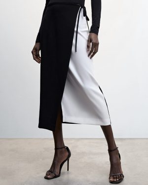 White Bow Midi Skirt