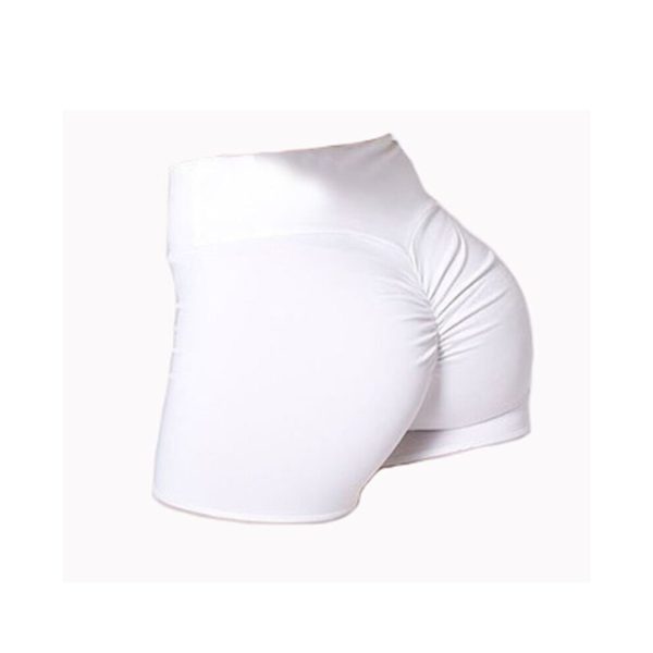 (White, S) Womens High Waist Yoga Shorts Sports Pants Casual Gym Workout