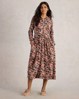 White Stuff Lottie Jersey Shirt Dress - Pink