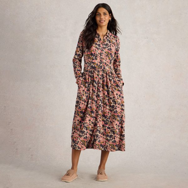 White Stuff Lottie Jersey Shirt Dress - Pink