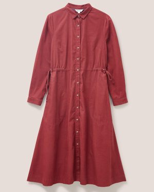 White Stuff Organic Jade Cord Shirt Dress - Plum