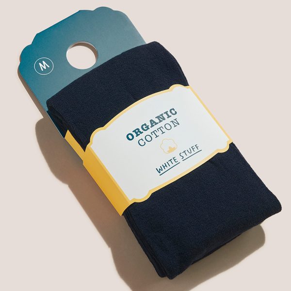 White Stuff Patty Plain Organic Tights - Dark Navy