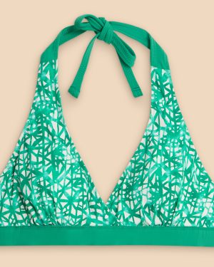 White Stuff Recycled Sunshine Reversible Bikini Top - Green