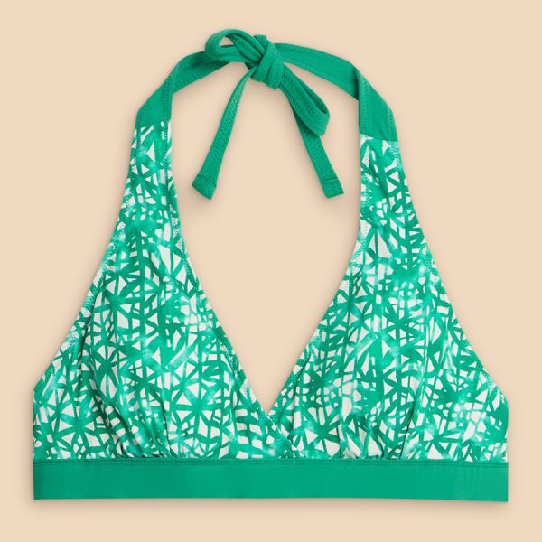 White Stuff Recycled Sunshine Reversible Bikini Top - Green