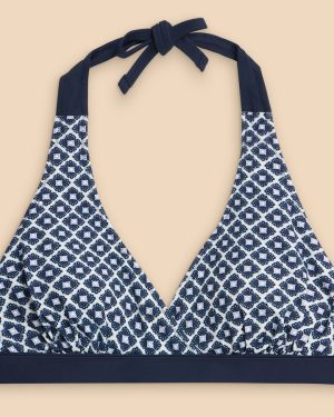 White Stuff Recycled Sunshine Reversible Bikini Top - Navy