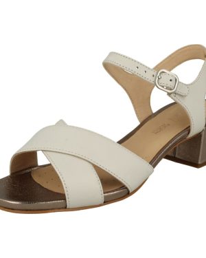 (White, UK 4) Ladies Clarks Casual Heeled Ankle Boots Sheer Flora - D Fit