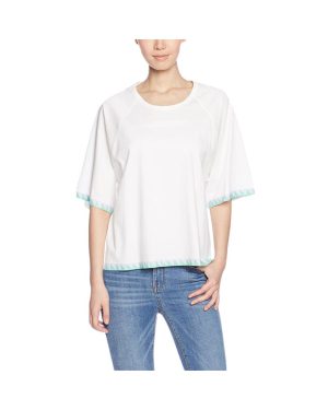 (White, XXS) DIESEL T BREN Womens T Shirt Loose Fit Oversize White Top