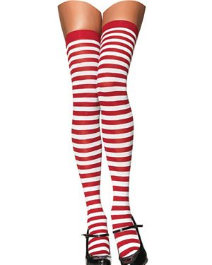 White and Red Striped Stockings