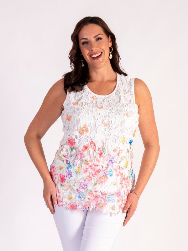White/Multi Lace Camisole - Elegant & Versatile - Stunning SS25!