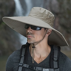 Wide Brim Sun Hat UPF50 Fishing Hat Waterproof Quick Dry Breathable Summer Hat for Fishing Camping Hiking Safari Beach