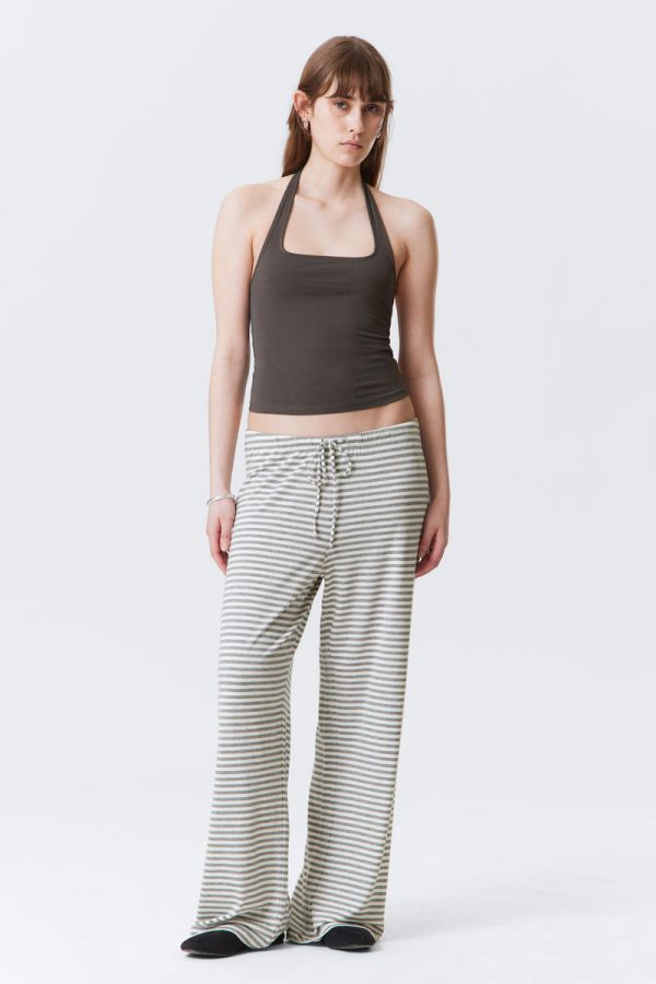 Wide-Leg Pull-On Lyocell Trousers