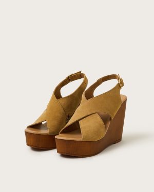 Willow Suede Wedge Sandals Tan