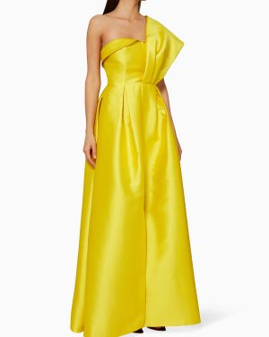 With Cocktail Dress Beautiful Floor-Length A-Line One-Shoulder Satin Fabric