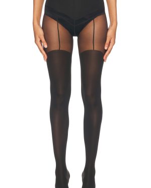 Wolford Garter Belt Tights in Black - Black. Size S (also in XS).