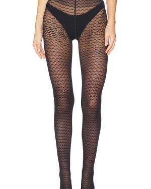 Wolford Graphic Pattern Tights in Charcoal. Size S, XS.