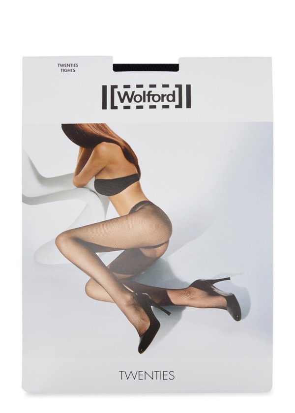 Wolford Twenties Gobi Micro-fishnet Tights - Black - S