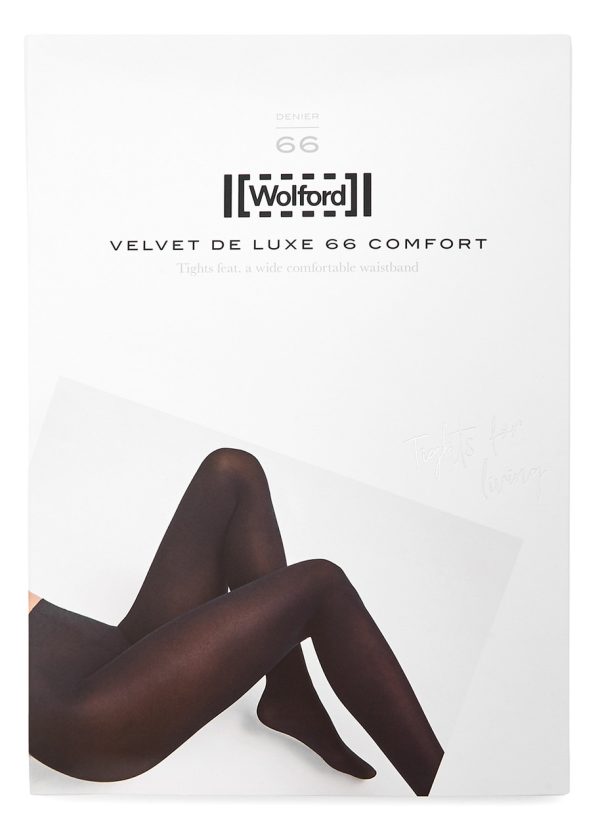 Wolford Velvet De Luxe Black 66 Denier Tights - Navy - S