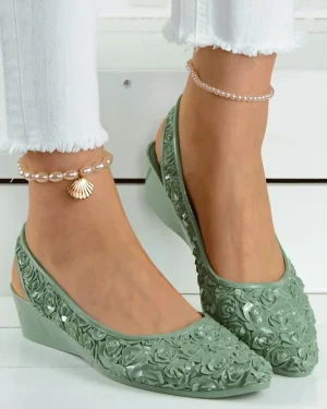 Women Casual Floral All Season Daily PVC Pointed Toe Beach Style PVC EVA Shallow Shoes