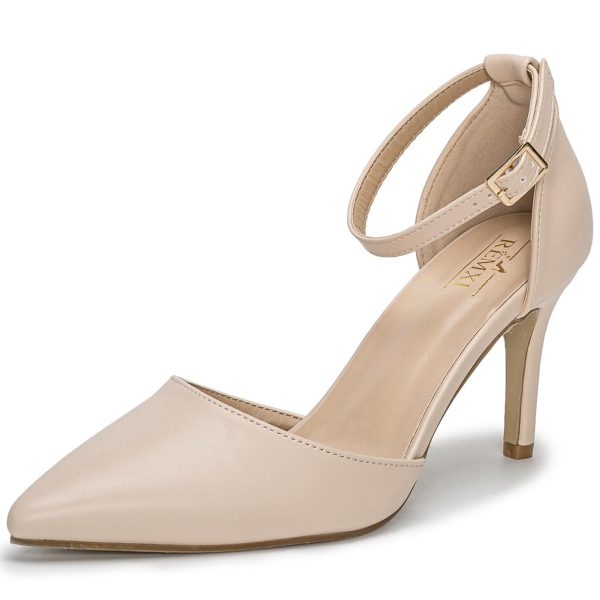 Women Court Shoes Buckle Ankle Strap Pointed Toe Dressy Stiletto 009 9
