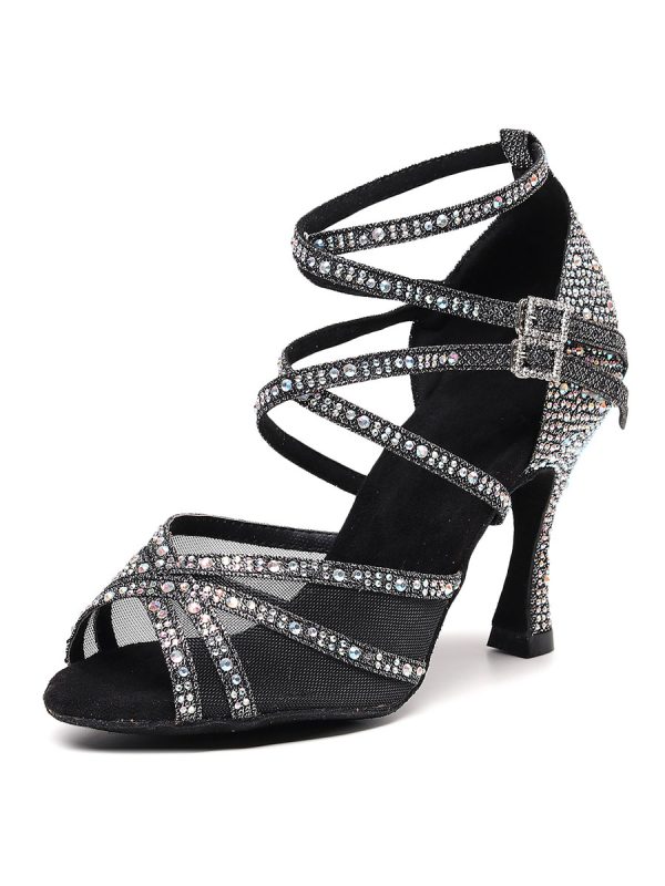 Women Rhinestones Strappy Dance Sandals