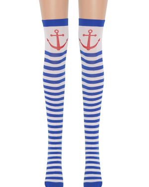 Women Saloon Stockings Sailor Knee High Socks Carnival Cosplay Costume Accessories