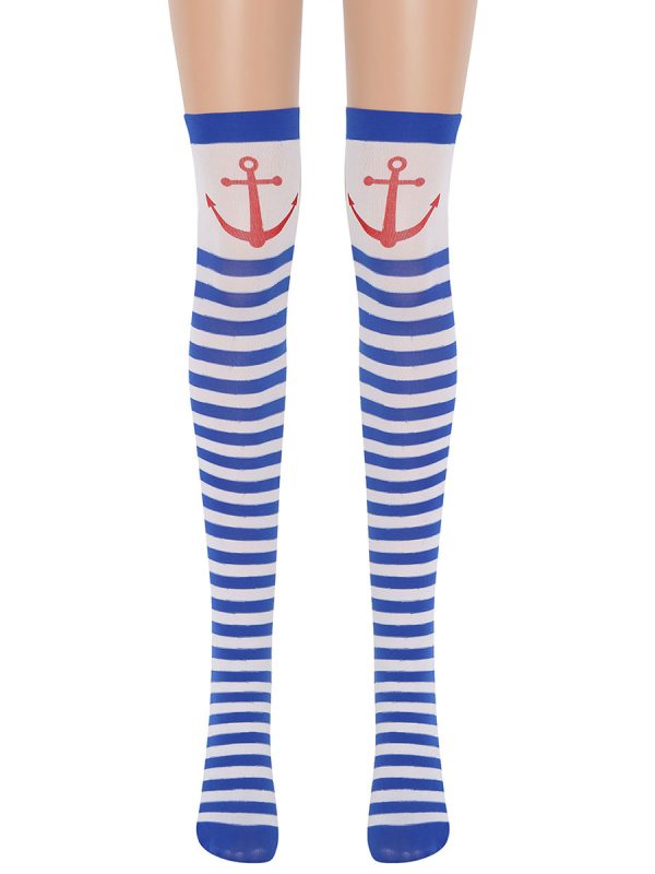Women Saloon Stockings Sailor Knee High Socks Carnival Cosplay Costume Accessories