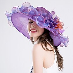 Women Wide Brim Bowler Hat Vintage Floral Wool Felt Fedora Floppy Elegant Fascinator Hat with Veil Lady Church Party Bucket